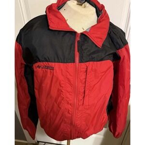 Columbia Men's Zip Up Hooded Jacket Sz XL Red Black EUC